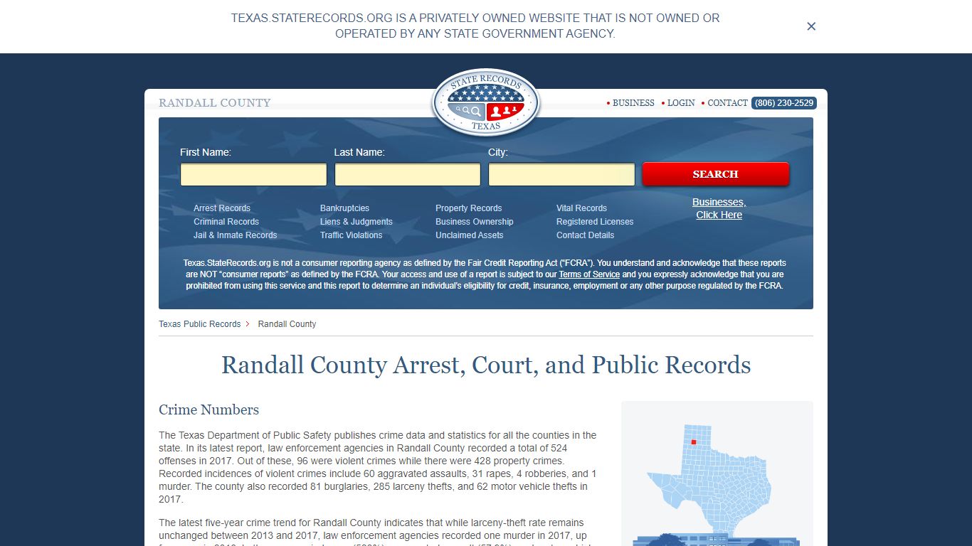 Randall County Arrest, Court, and Public Records